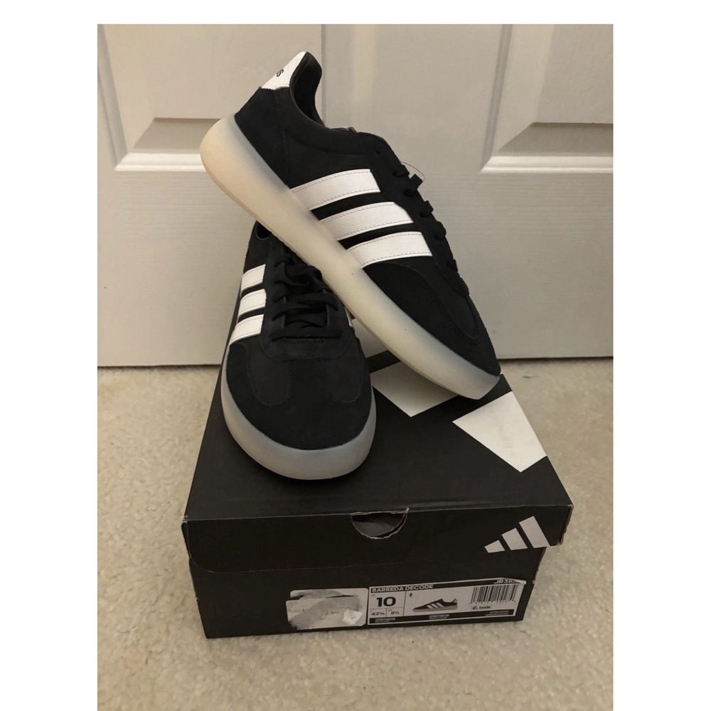 Adidas Womens Barreda Decode Sportswear Size 6.5 Black/White JR3102 Suede